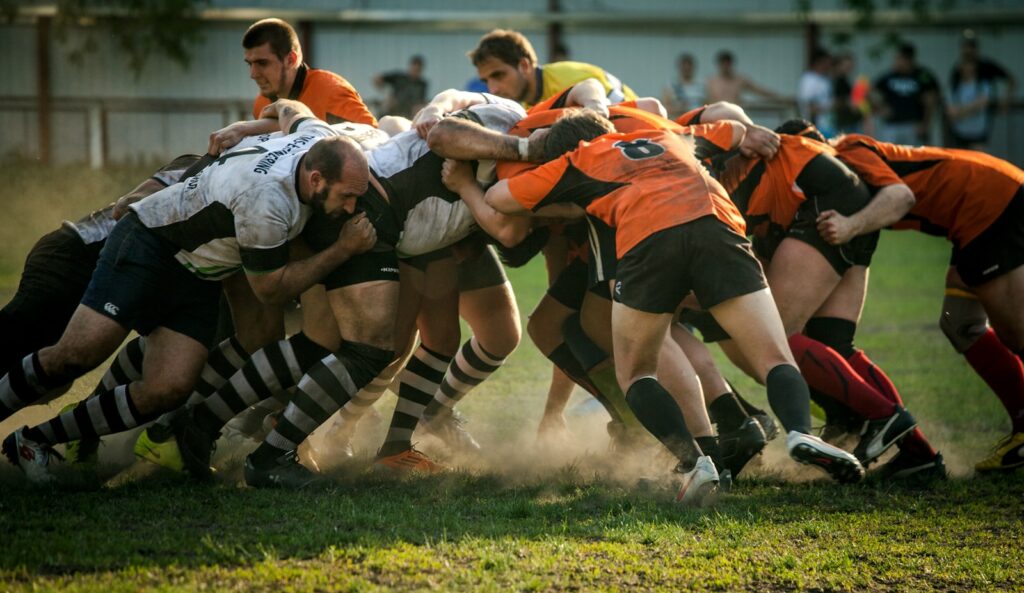 men playing rugby